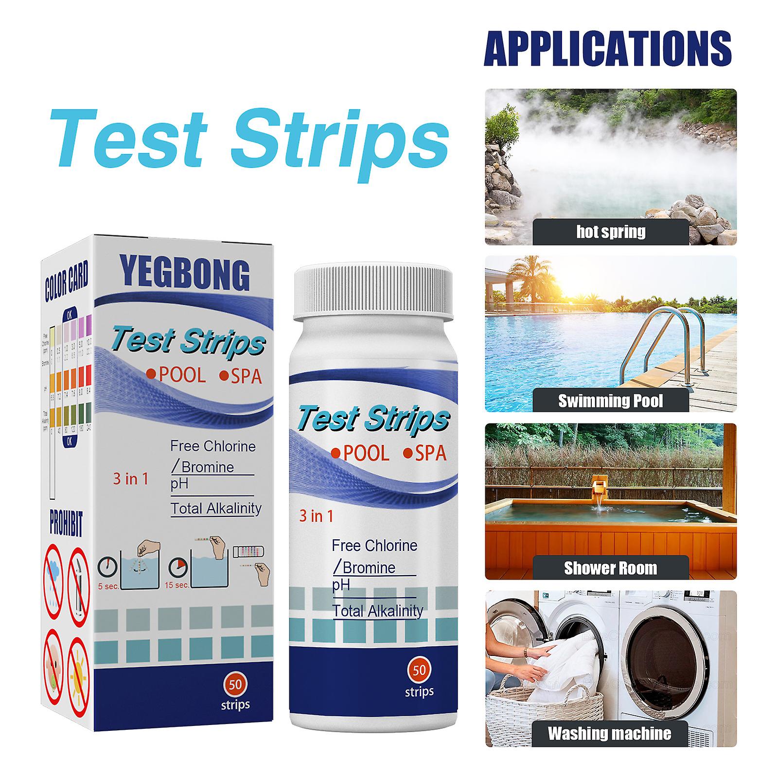 Ph Test Strip Swimming Pool Rapid Residual Chloric Acid Alkali Value Total Alkalinity Total Hardness Water Quality Testing