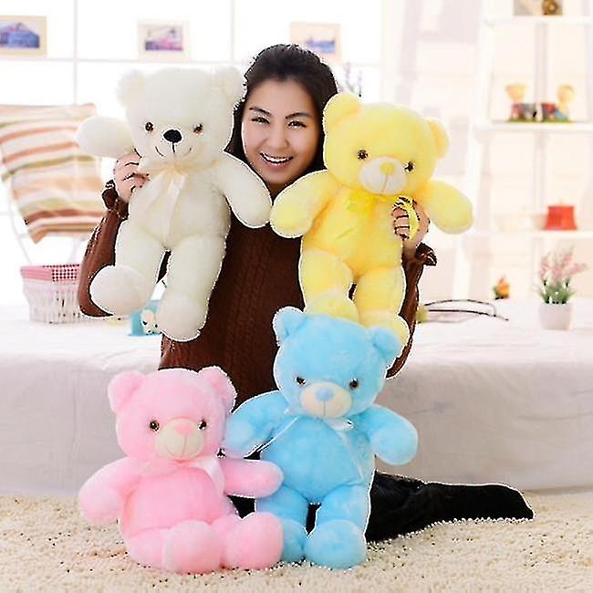 Cht-led Luminous Cute Teddy Bear Doll Pillow Toy