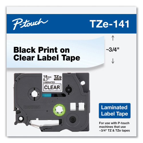 Brother TZe Standard Adhesive Laminated Labeling Tape， 0.7