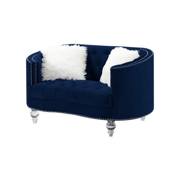 Living Room Loveseats Navy Blue Velvet W223105178