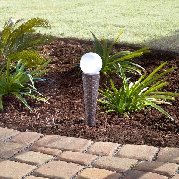 Pella Wicker Solar Pathway Lights - Set of 4