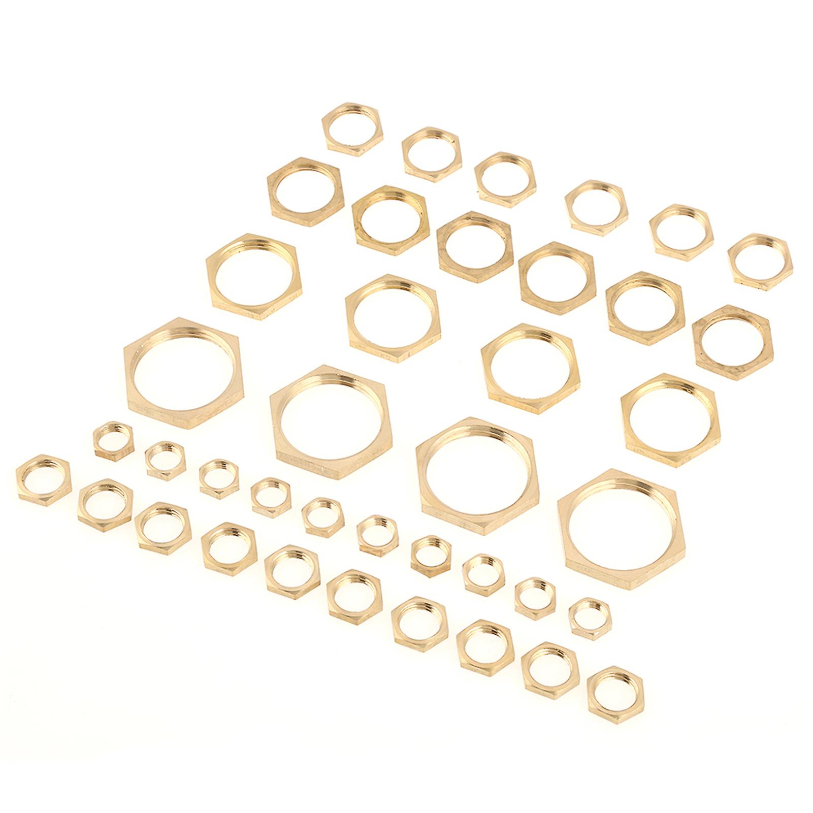 40pcs G1/8 G1/4 G3/8 G1/2 G3/4 G1 Thread Pipe Fitting Brass Hex Lock Nuts Thin Nut