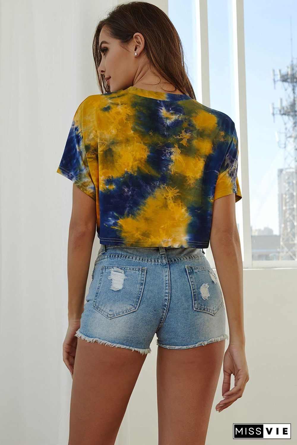 Tie-dyed Short Sleeve Crop T-shirt