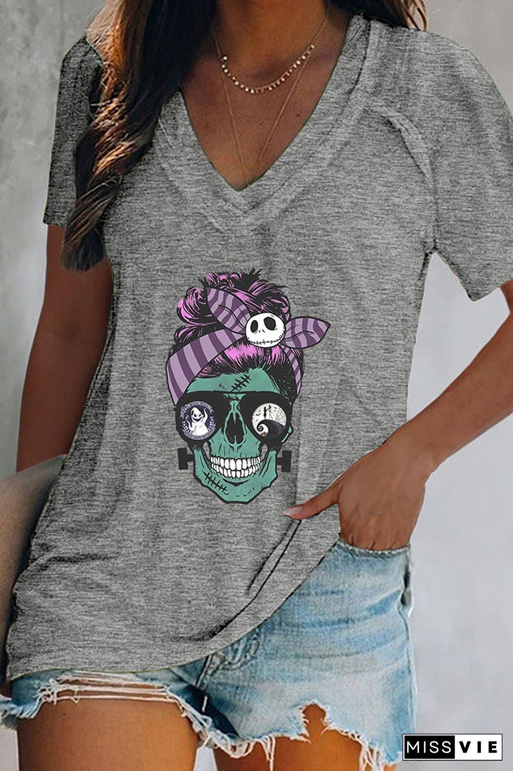 Nightmare Before Christmas Skull Tank Graphic Tee