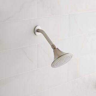 KOHLER Forte 1-Spray 5.5 in. Single Wall Mount Fixed Shower Head in Vibrant Brushed Nickel K-R10282-BN