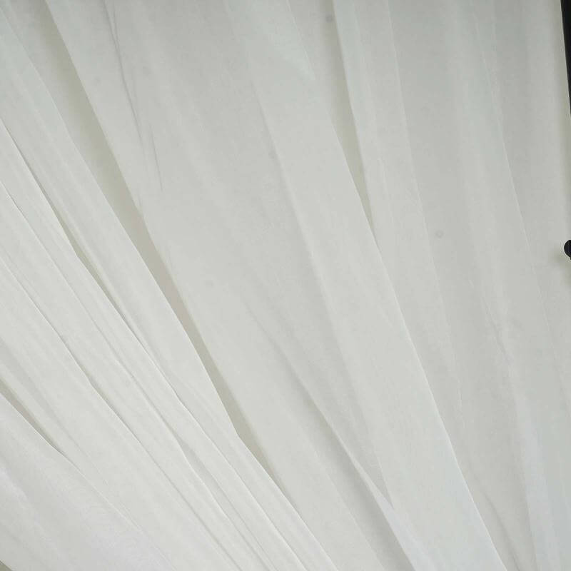 2 Pack White Chiffon Backdrop Drape Curtains, Inherently Flame Resistant Sheer Premium Organza Event Divider Panels With Rod Pockets - 10ftx10ft