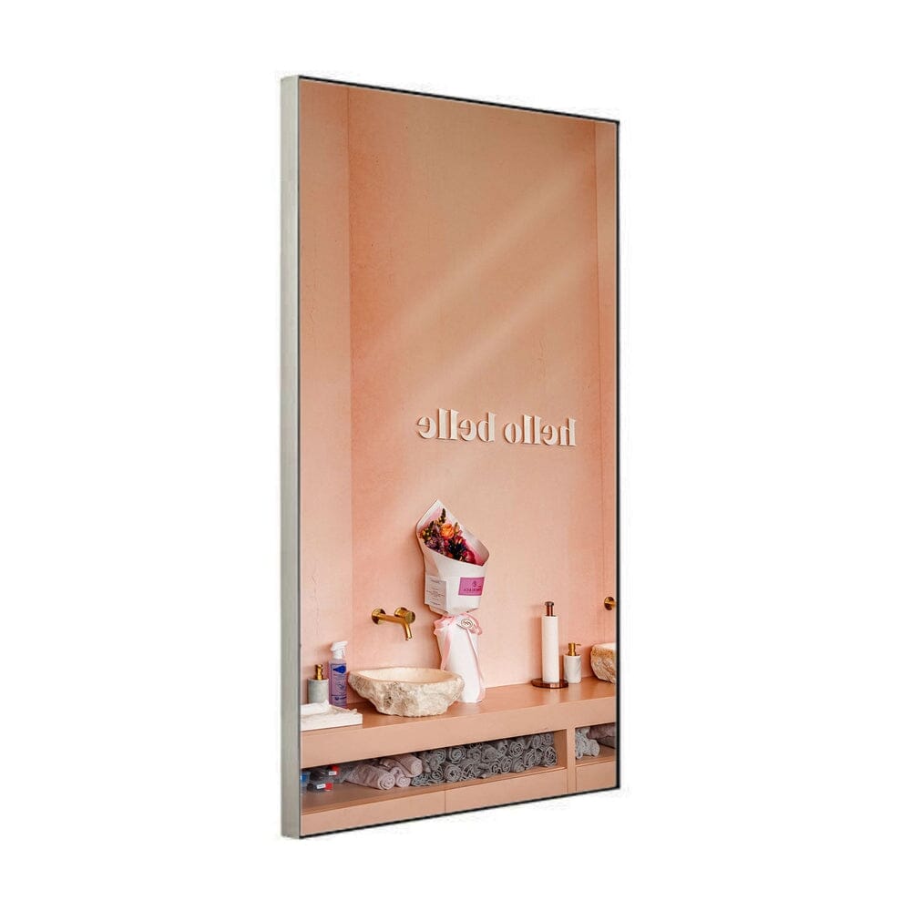 Contemporary Brushed Metal Wall Mirror  (24