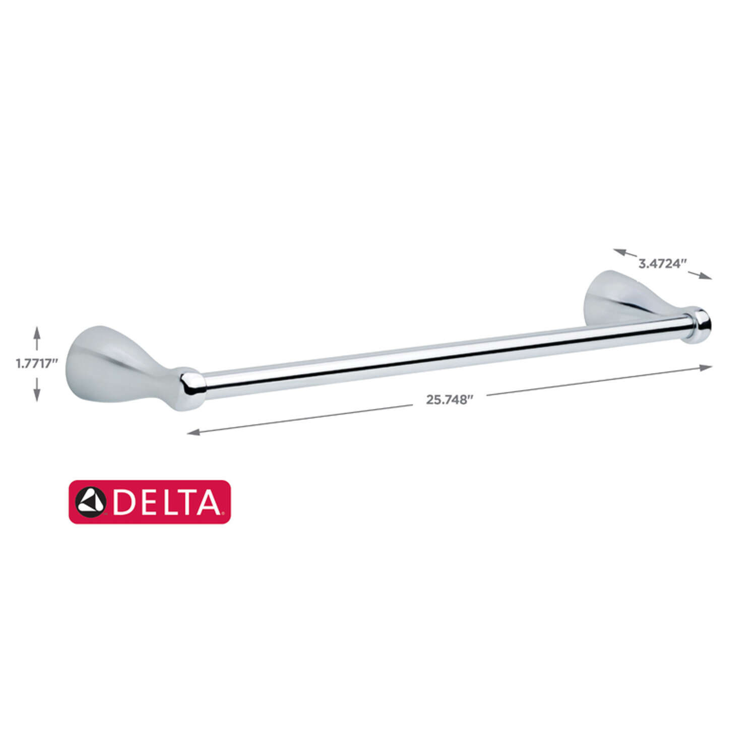 Delta Foundations Chrome Silver Towel Bar 18 in. L Die Cast Zinc