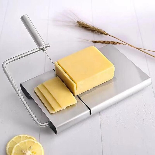 Cheese Slicer, Stainless Steel Cheese Slicer Household ham Cheese Slicer Cheese Slitter Kitchen Tools Steel Wire Cheese Slicer for Soft Cheese