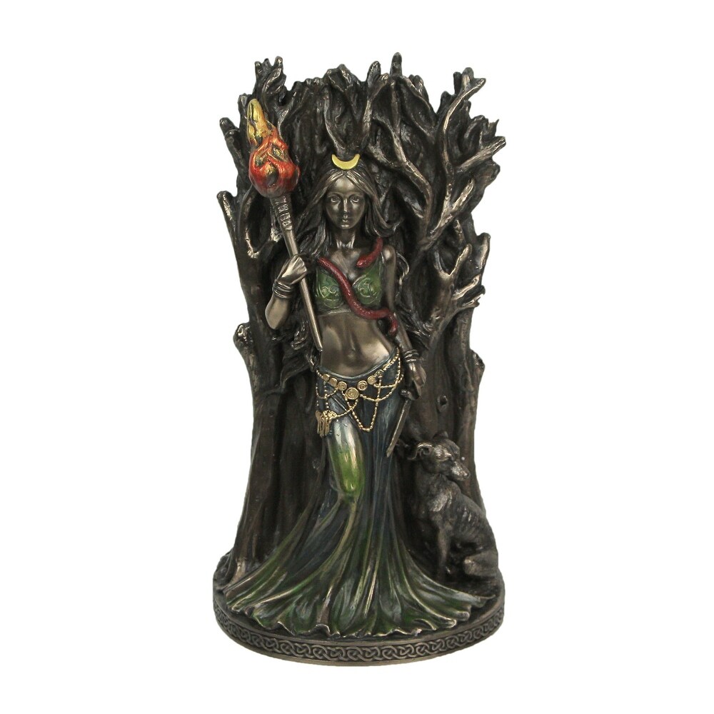 Bronze Resin Hecate Greek Goddess Of Magic Sculpture Home Decor Art   8 X 4.25 X 3 inches