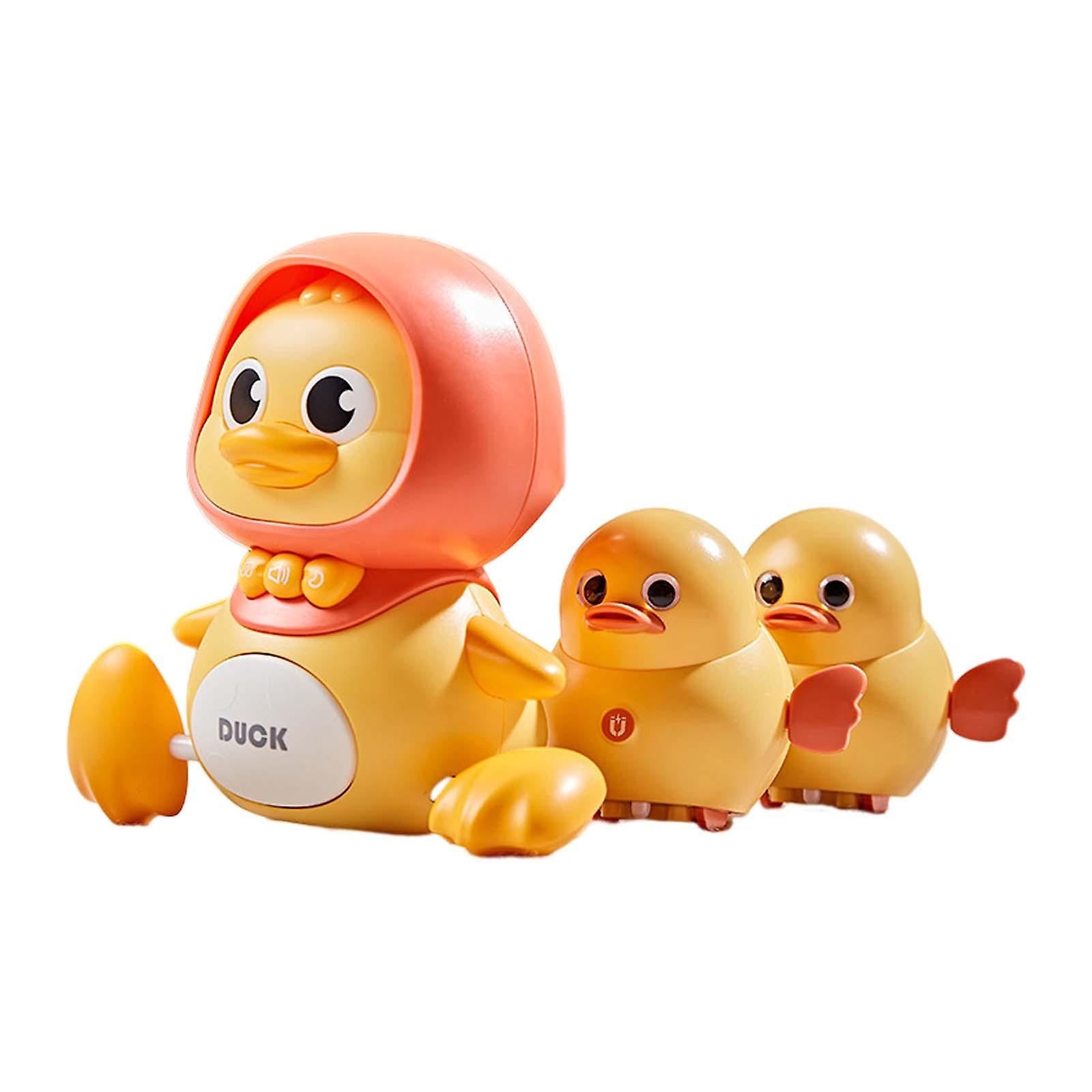 Crawling Ducks Toy Interactive Walking Toy Duck For Kids Children Girls Boys Yellow With 2 Ducks