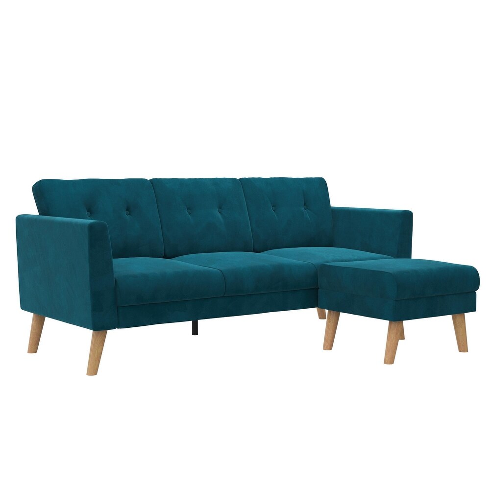 CosmoLiving by Cosmopolitan Gloria Upholstered Sofa Sectional with Detachable Ottoman and Reversible Design