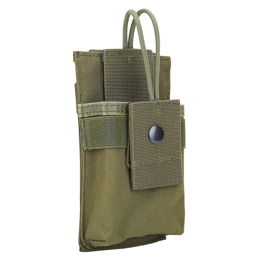 Portable Nylon Walkie Talkie Bag Pouch Radio Holder Case For Outdoor Sports Army Green