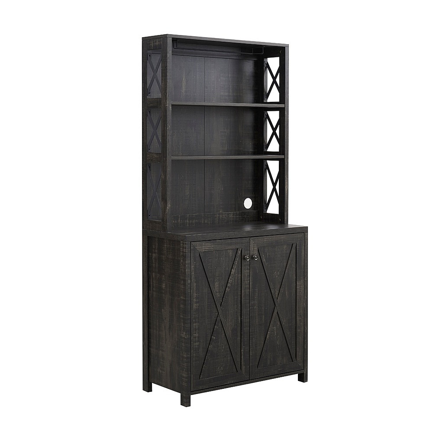 Gramercy Way Elegant Charcoal Bar Cabinet | kitchen Cabinet with Microwave Stand