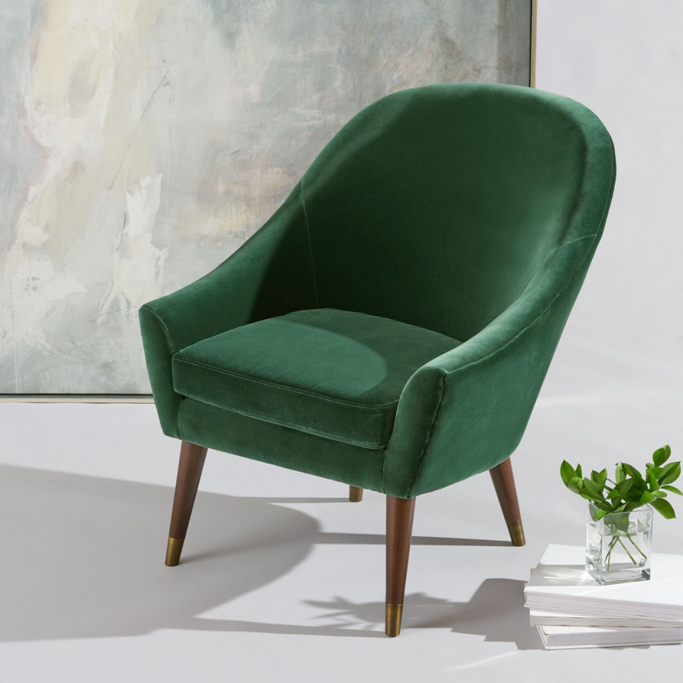 Potter Barrel Back Forest Green Chair   Midcentury   Armchairs And Accent Chairs   by V.S.D Furniture  Houzz