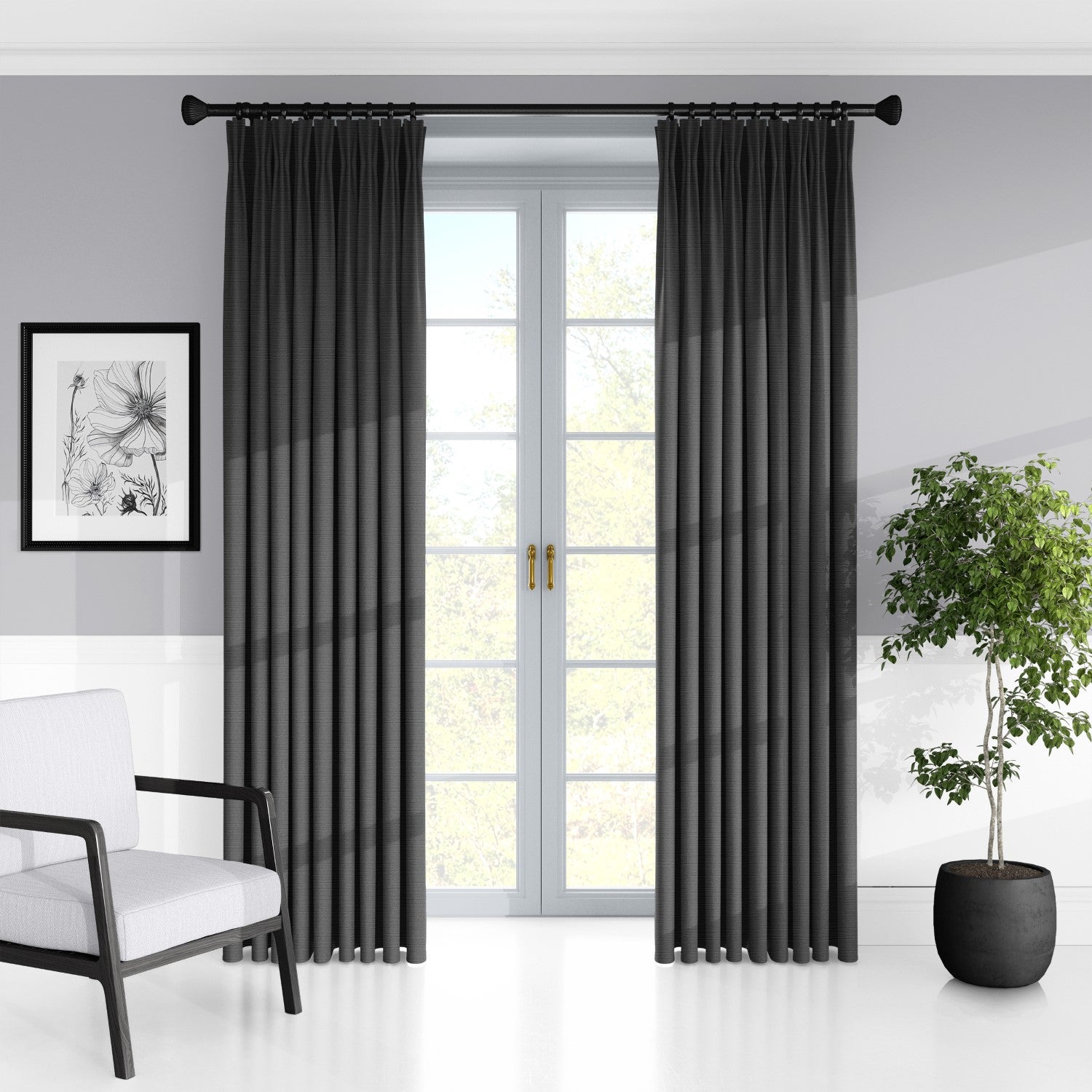 Nova Charcoal Drapery