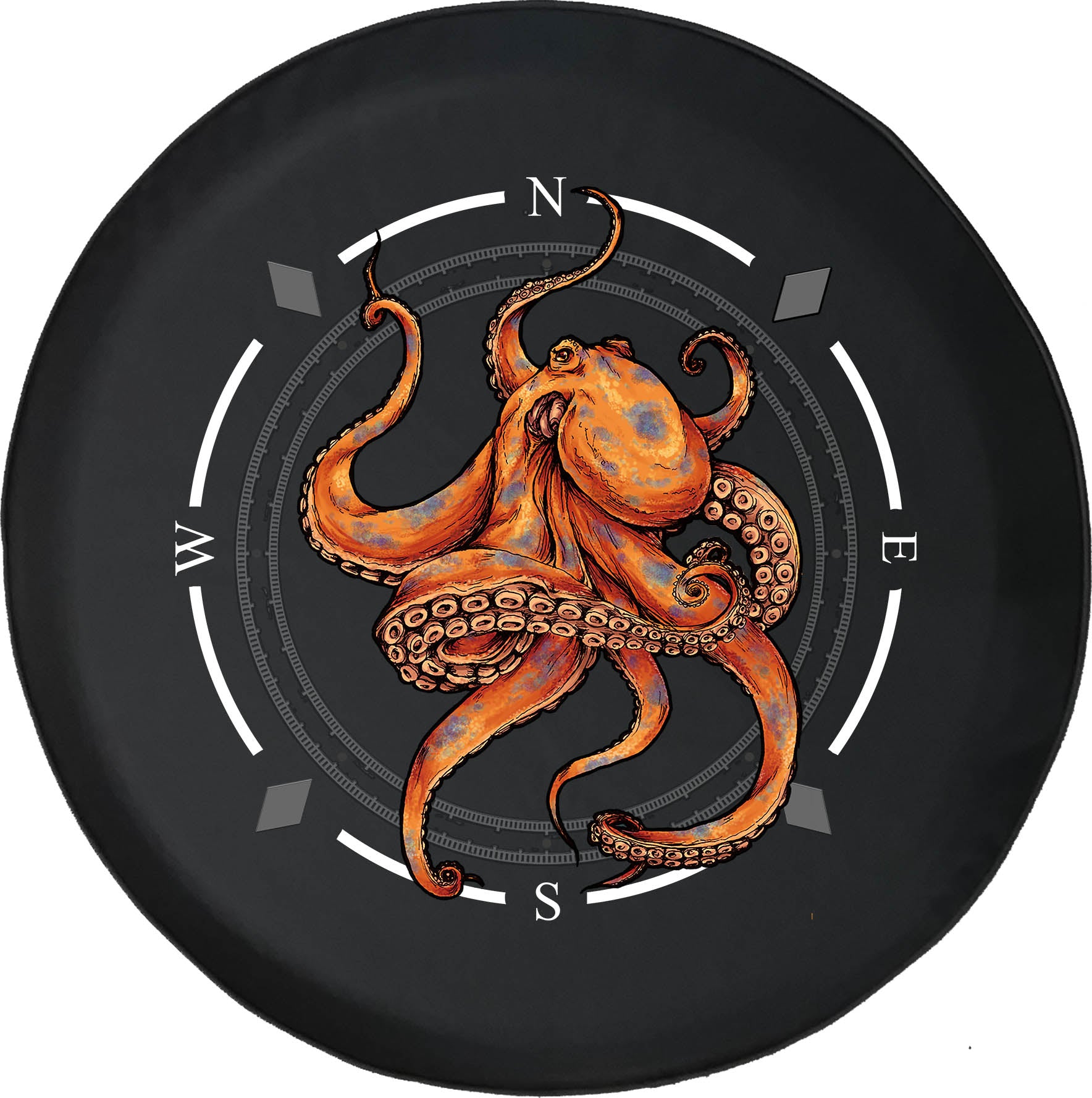 Spare Tire Cover Compass Kraken Octopus Wheel Covers Fit for SUV accessories Trailer RV Accessories and Many Vehicles