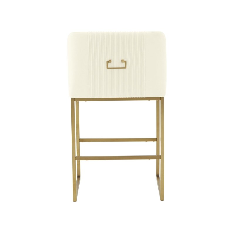 Lisa Pleated Velvet Counter Stool by Inspire Me! Home Decor