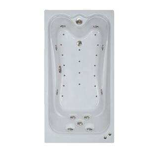 Comfortflo 60 in. Acrylic Reversible Drain Rectangular Alcove Whirlpool Bathtub in White C6032-A Premier White