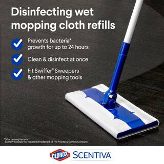 CLOROX SCENTIVA Scentiva Tuscan Lavender and Jasmine Scent Bleach Free Disinfecting Wet Mop Pad Refills (24-Count) 4460032033