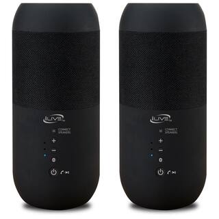 iLive Indoor Outdoor IPX6 Waterproof Bluetooth Wireless Speakers with Removable Stakes in Black (Set of 2) ISBW240BDL