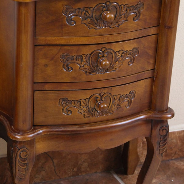 International Caravan Windsor Carved 3-Drawer Night Stand