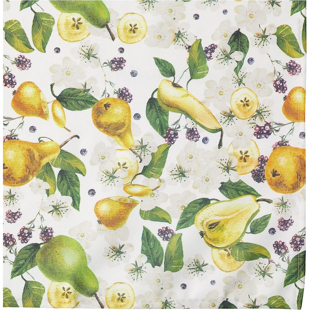 Violet Linen European Pears Flowers Pattern Tablecloth