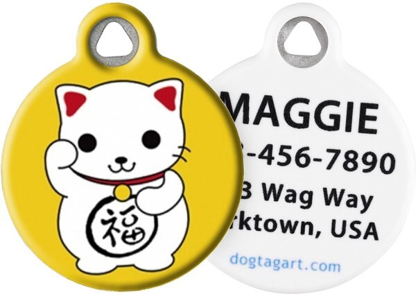 Dog Tag Art Maneki Neko Cat Personalized Dog and Cat ID Tag