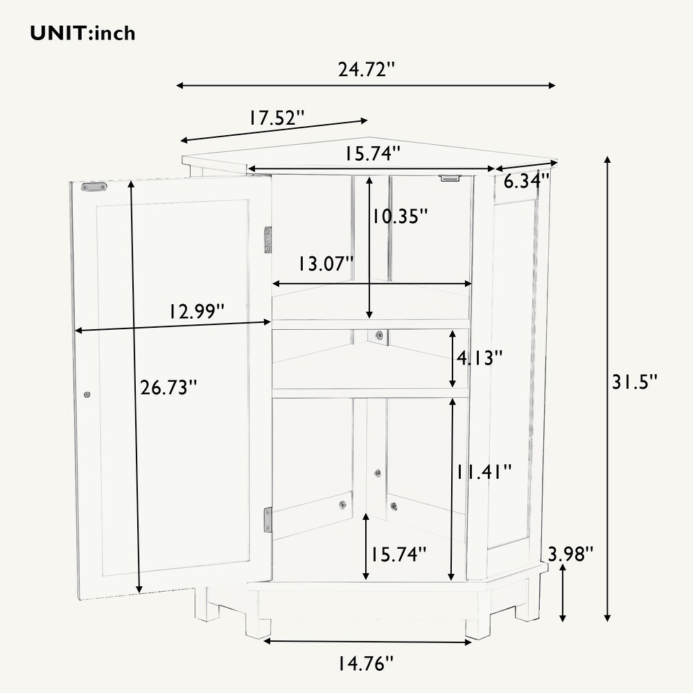 Bathroom Triangle Corner Storage Cabinet