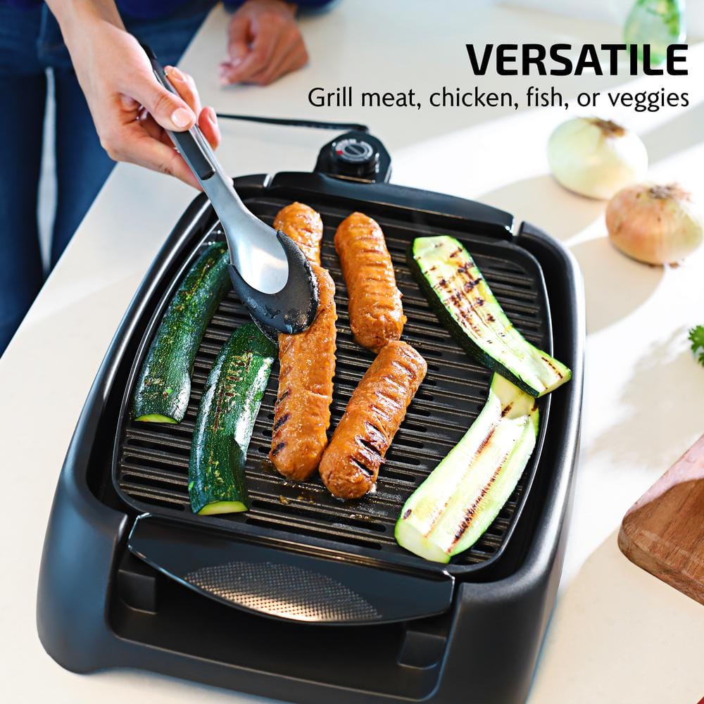 OVENTE Thermostat Controlled Non-Stick Indoor Grill, 1000-Watt Black (GD1632NLB) GD1632NLB