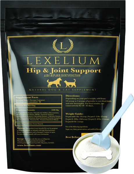 Lexelium Hip and Joint Support Dog and Cat Supplement， 7-oz bag