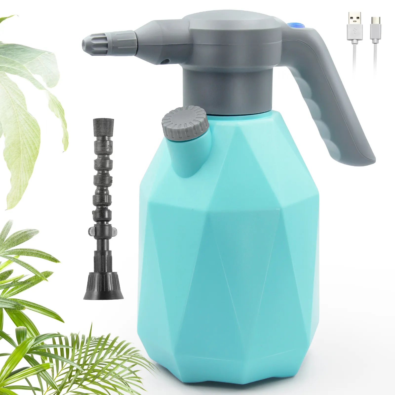 Sylstar 2 Litre Water High Pressure Spray Bottle Plastic Electric Battery Powered Rechargeable Hand Agricultural Garden Sprayer