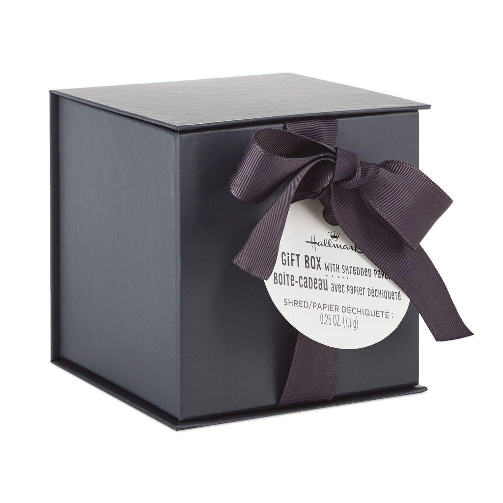 Hallmark  Slate Gray Small Gift Box With Shredded Paper Filler