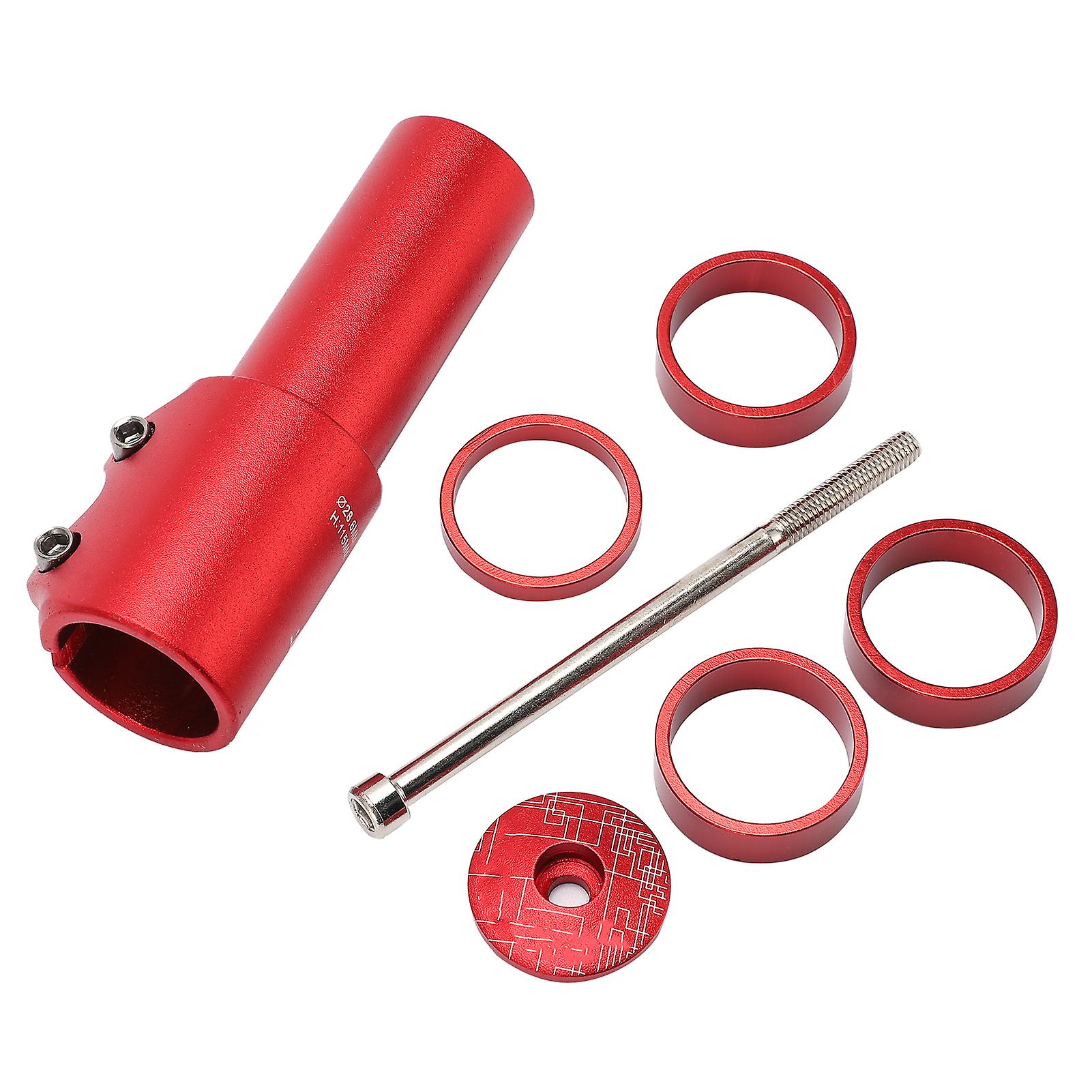 Bike Front Fork Head Tube Extender Aluminum Alloy Bike Stem Head Raiser Handlebar Adapterbright Red