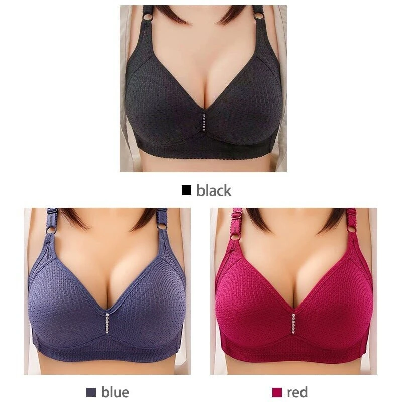🔥Plus Size Bra Women Underwear Wire Free Comfort  Soft Breathable�