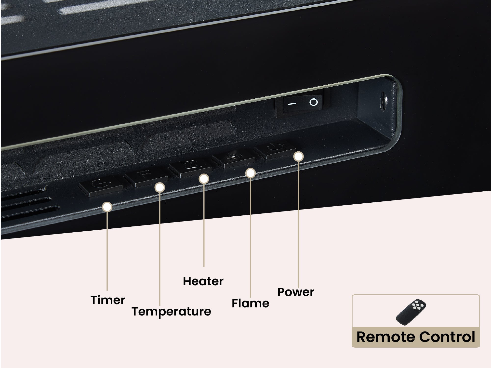 Cyra Electric Fireplace 50" Wall Mounted Electric Fireplace Inserts LED Fireplace with 3 Colors, Temperature, Touch Screen, Remote Control, Timer, Crystal Stones, Wood by Naomi Home - 50 Inch