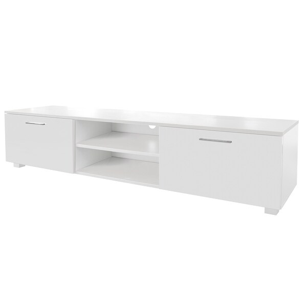 63 inch TV Stand Media Center with 2 Large-Capacity Side Door Cabinet