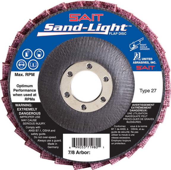 SAIT 71992   5 X 7/8 Sandlt Flap Disc Med