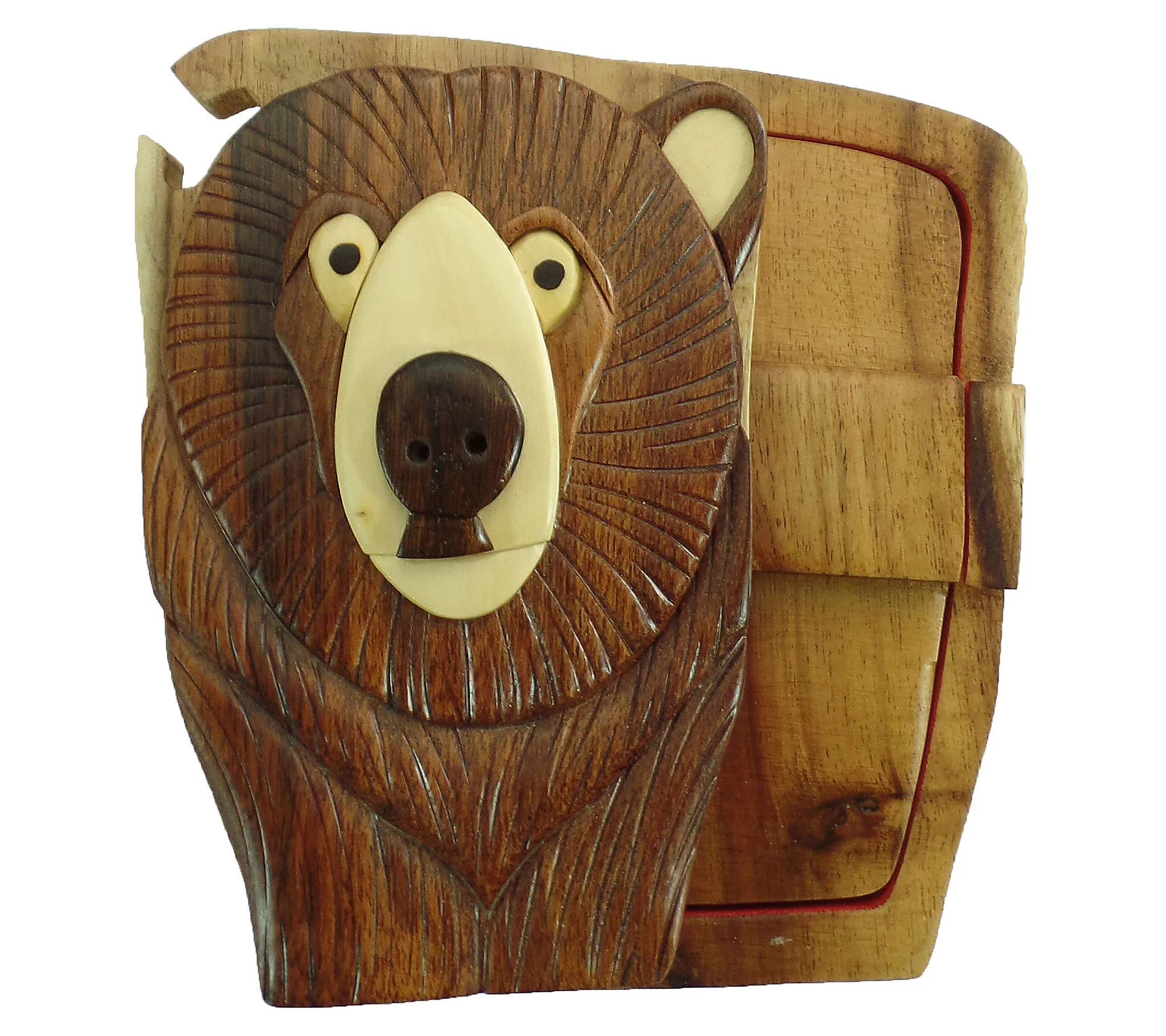 Carver Dan's Bear Head Puzzle Box with Magnet Closures