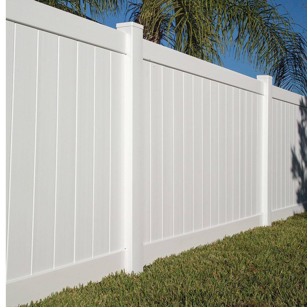 Barrette Outdoor Living Bryce 6 ft. H x 8 ft. W White Vinyl Un-Assembled Fence Panel 73014727