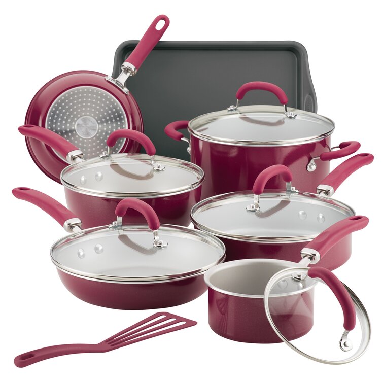 Rachael Ray Create Delicious Aluminum Nonstick Cookware Set, 13-Piece