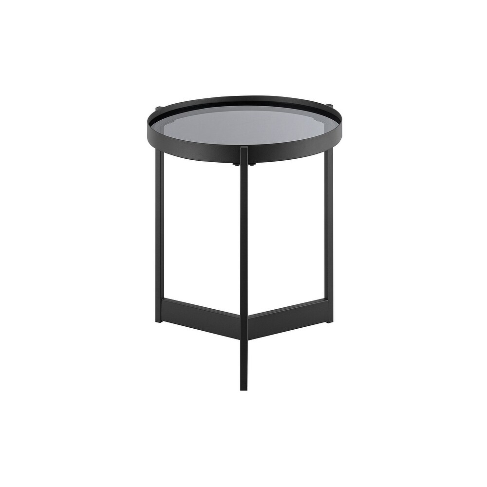 Middlebrook Designs Contemporary Smoked Glass Top Side Table