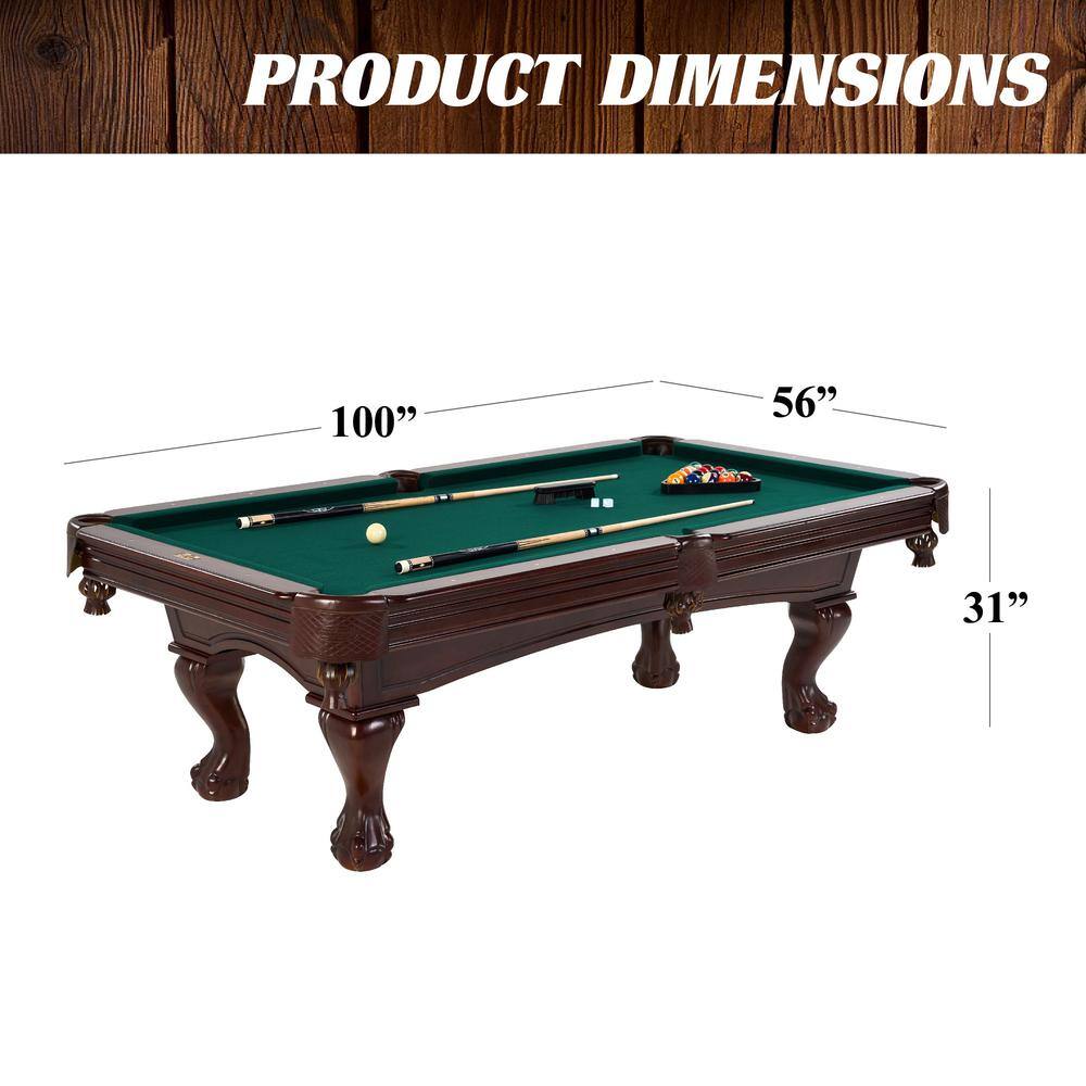 Barrington Premium 100 in. Slate-Tech Billiard Table Set with Canadian Maple Cues Rack Balls Brush and Chalk BL100Y22002