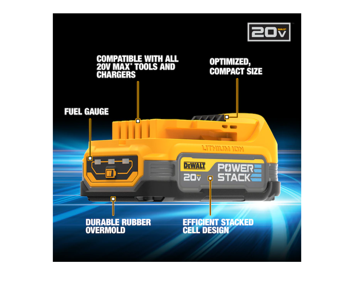 DEWALT DCF840E1 20V 1/4 in IMPACT DRIVER WITH POWERSTACK BATTERY