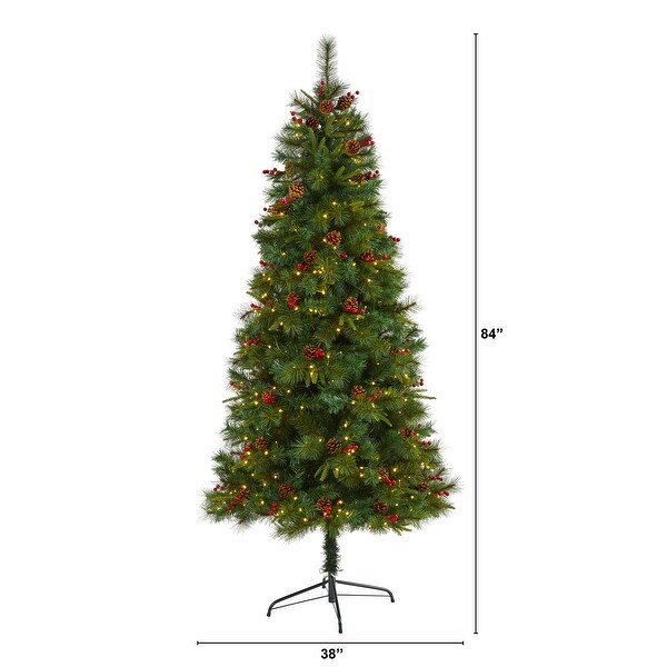 7' Mixed Pine Christmas Tree with 350 Clear LED Lights