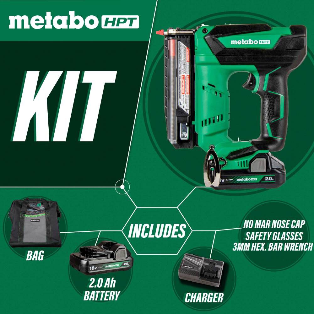 Metabo HPT 18V MultiVolt Compact 23 Gauge Compact Pin Nailer Cordless 2Ah Kit NP18DSALTM from Metabo HPT