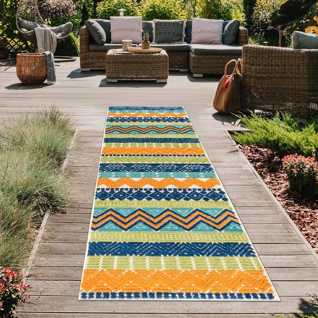 World Rug Gallery Marbella Contemporary Boho Indoor outdoor Area Rug