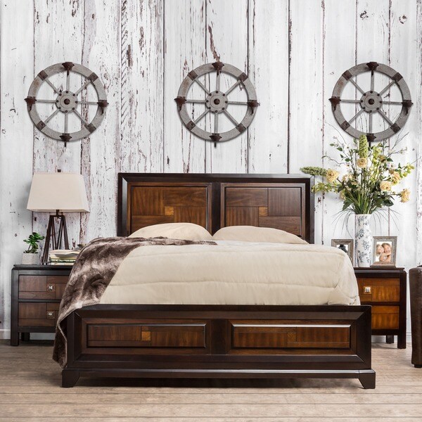 Furniture of America Figh Contemporary Walnut 4-piece Bedroom Set - - 9239955