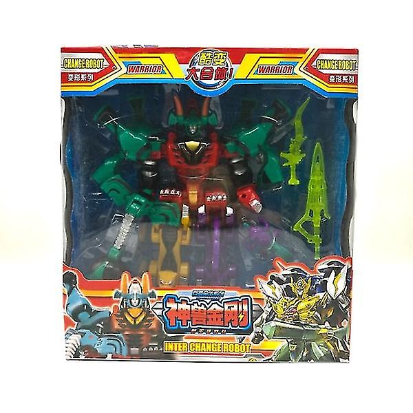 Transformation Dinosaur Robot Action Figures 5 In 1 Assemble Dinozords Ranger Megazord Children Toys