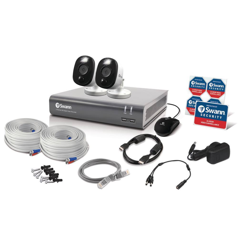 Swann DVR-4580 4-Channel 1080p 1TB DVR Security System with Two 1080p Wired Bullet Cameras SWDVK-445802WL-US